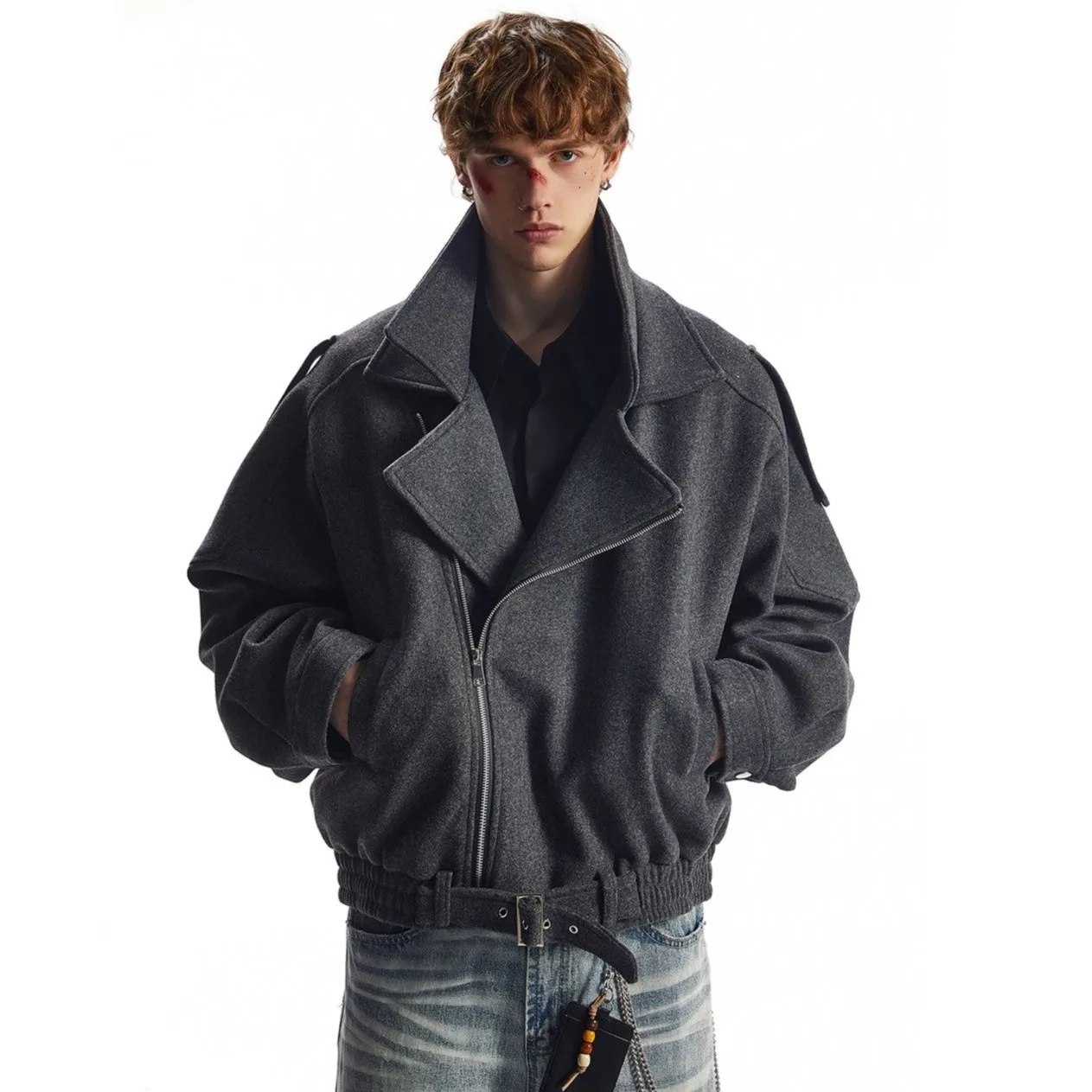 

Мужская куртка из шерстяной смеси синего цвета, самоскладывающаяся, портативная, мобильная, транспортируемая, переносная, компактная, складная, для путешествий