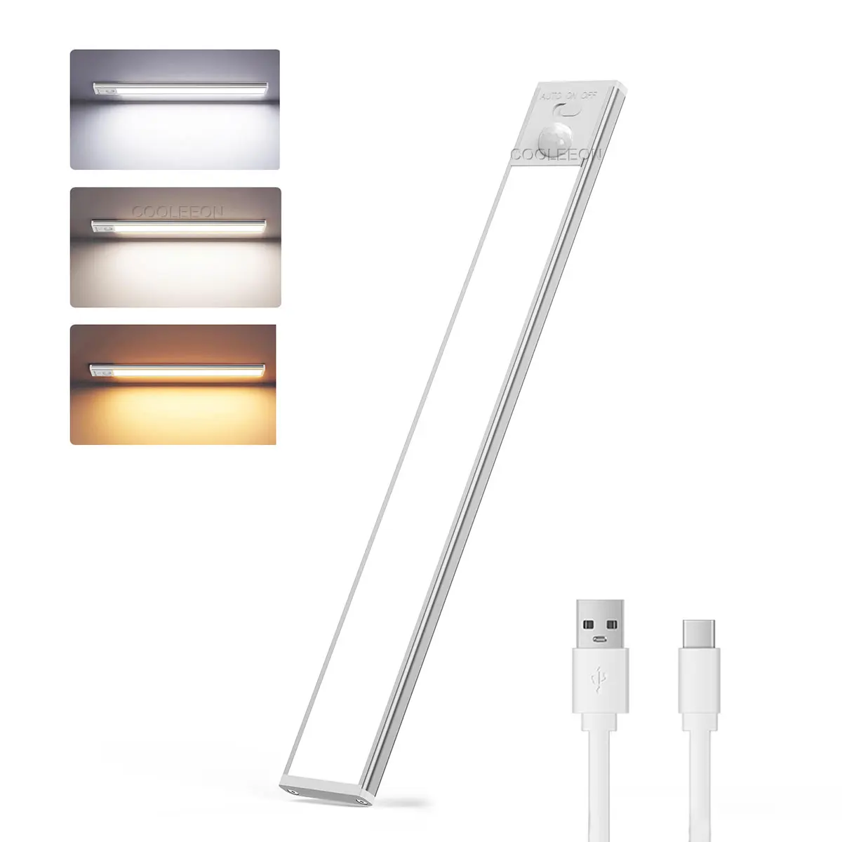 

PIR Motion Sensor LED Light Bar Dimmable Night Light 3 Colors LED Lamp Under Cabinet LED Bar Light for Bedroom Wardrobe Kitchen