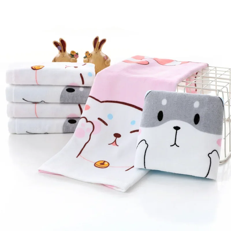 

25x50cm Printed Children's Towel 100% Cotton Children's Clean Face Towel Absorbent and Not Easy To Lose Hair Children's Towel