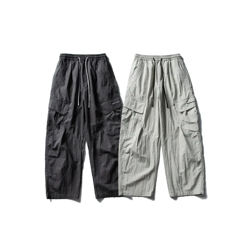 

Функциональные быстросохнущие мужские брюки-карго, мужские брюки с вышивкой и несколькими карманами на талии, спортивные повседневные мужские брюки