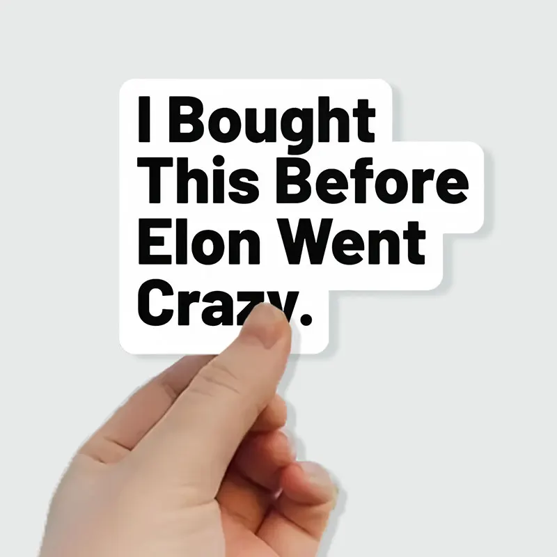 

I Bought This Before Elon Went Crazy Car Stickers Waterproof Auto Rear Bumper Window Windshield Trunk Vinyl Decals for Tesla