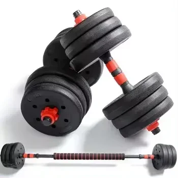 Hot Selling Portable Gym Muscle Weight Cement Dumbbells Barbells Set 10 15 20 30 40 50 Kg Rubber Coated Cement Dumbbell Set