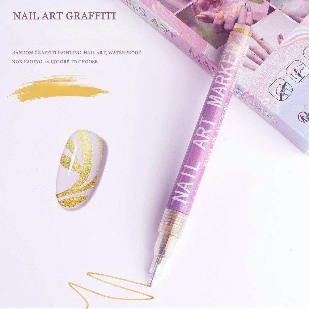Acryl Nagel Doodle Stift Farbe Farbe Nagellack Stifte DIY Schnell Trocknend Nail art Acryl Farbe Stift Werkzeuge Salon DIY