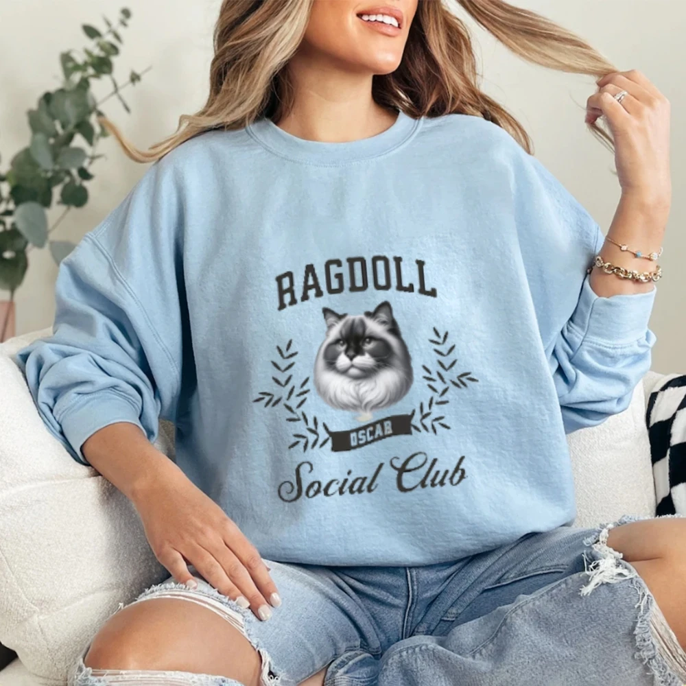 Custom Ragdoll Social Club Sweatshirt, Ragdoll Cat Sweatshirt, Ragdoll Mom Sweatshirt, Ragdoll Sweater, Gift for Ragdoll Lover