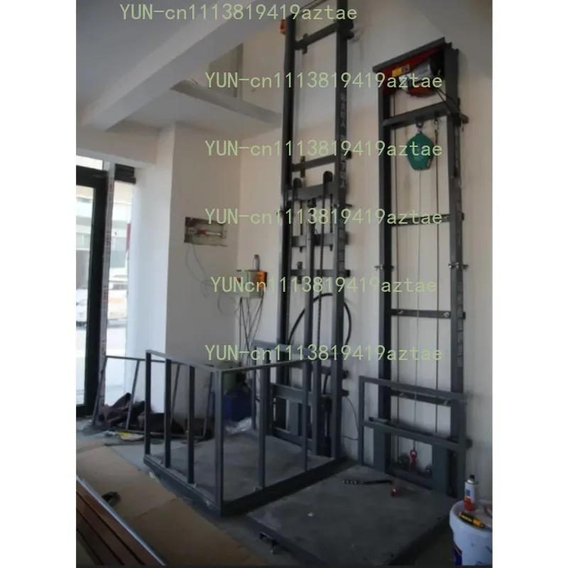 Rail Type Electric Hydraulic Cargo Elevator Anti-Fall Small Warehouse Factory Freight Hoist