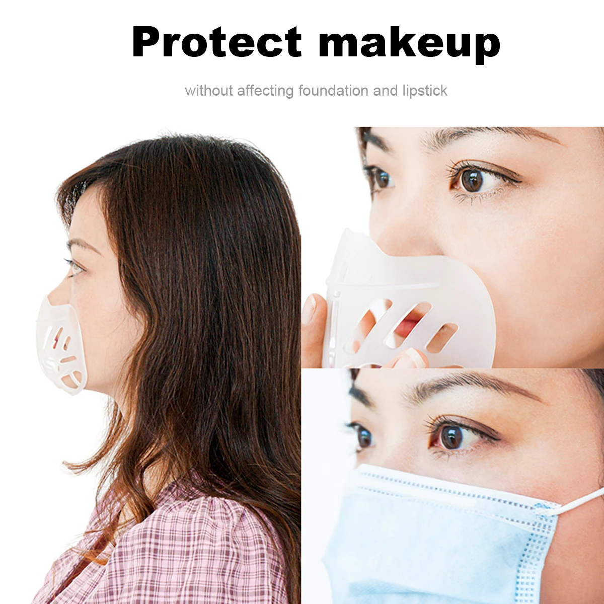 

5pcs Mask Bracket Reusable Silicone 3D Support Breathable Curve Nose Pad Holder Easy Use Personal Care Accessory Stand
