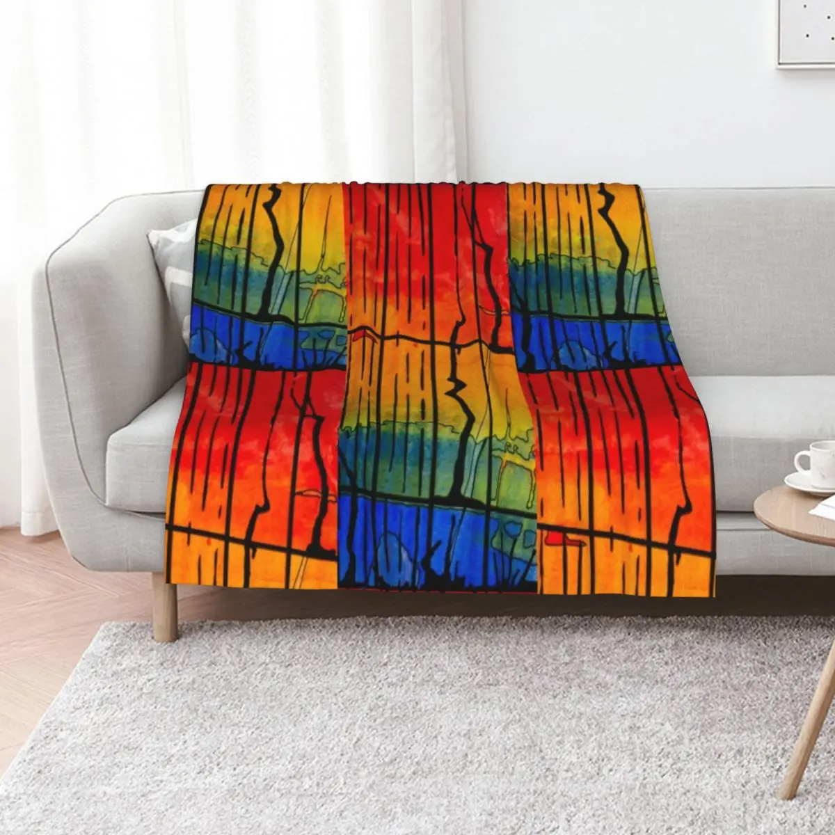 Rainbow River Throw Blanket Custom warm winter Summer Baby sofa bed Soft Blankets