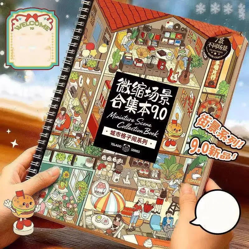 hot-sale-miniature-scene-collection-book-90-3d-dollhouse-stickers-diy-creative-relaxing-brain-teasers-craft-sticker