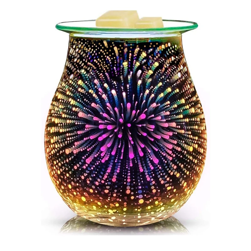 

3D Glass Electric Wax Melts Warmer Wax Burner Melter Fragrance Warmer,Wax Warmer For Home Office Bedroom CNIM Hot