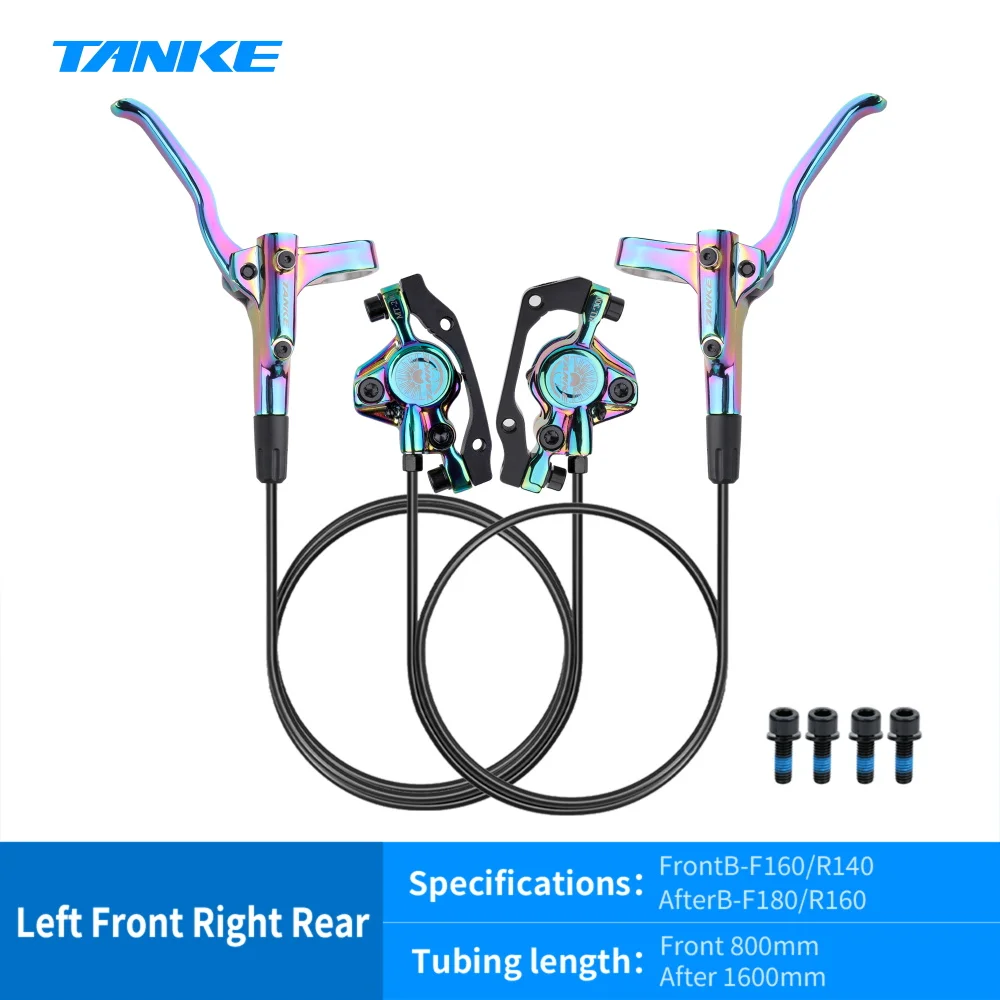 TANKE MT200 Fiets Hydraulische Schijfrem MTB Rem BL BR 800/1600mm Fietsrem 2 Zuiger 3 Vinger Stalen hendel Fietsonderdelen Upgrade
