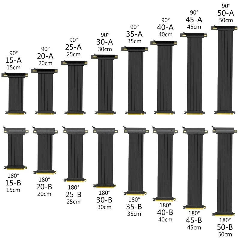 15/20/25/30/40/50/60cm Full Speed 3.0 PCIE X16 Riser Cable Graphics Card Extension Cable GPU PCI-E flexible Shielded Extender