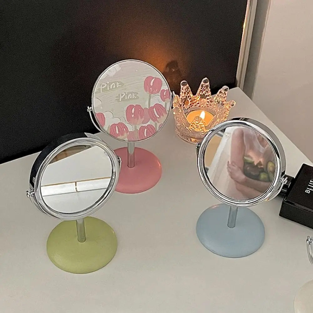 Desktop Mirror Cartoon Desktop Vanity Mirror Animal Flower Single Side Makeup Mirror Cute Princess Cosmetic Mirror Bedroom