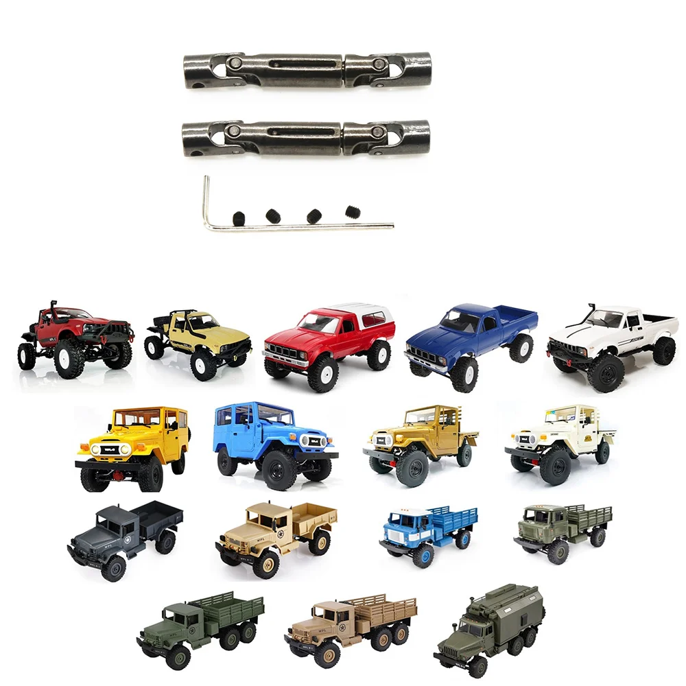 2szt Metalowy wał napędowy CVD do WPL D12 C14 C24 B16 B36 B24 MN D90 MN99S MN-90 Henglong RC Car Upgrade Parts Akcesoria