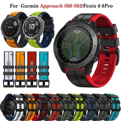 22 26mm Smartwatch For Garmin Fenix 6 6X Pro 5 5X Plus 7 7X 935 Epix Bracelet Watch Band Approach S60 S62 Silicone Easyfit Strap