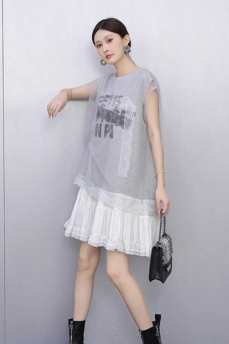 2025 Zomer Nieuwe Elegante Mode Vrouwen Losse T-shirts Korte Jurken Dames Korte Mouw Mode Jurk Groothandel J1218