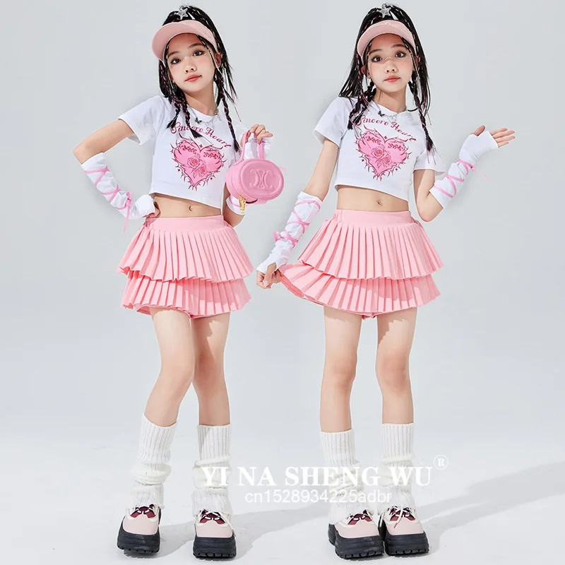Meisjes Jazzdans Outfit Kinderen Hip Hop Street Dance Trendy Kleding Zomer Drum Prestaties Kostuum Kids Modeshow Jurk