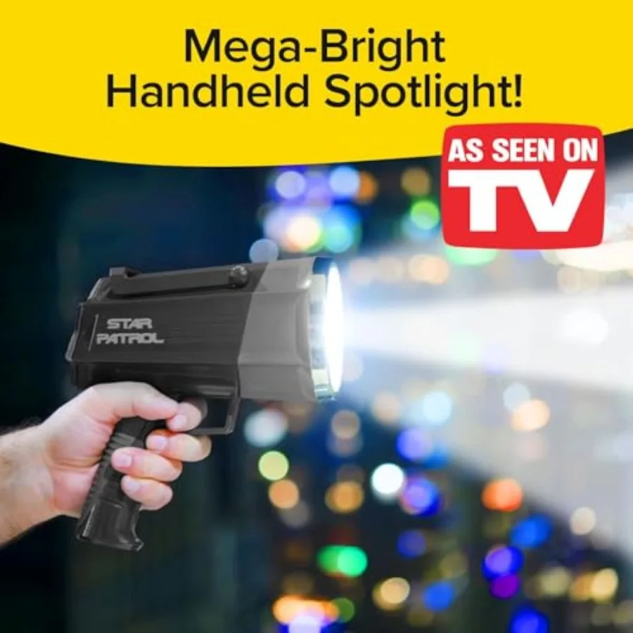 Platinum Mega-Bright Rechargeable Spotlight, AS SEEN ON TV, Tactical Flashlight, 10 Modes, Turbo Boost Up to 100%, Built-in Kic