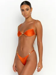 Maillot de bain sexy pour femmes, bikini, micro string, push up, brésilien, solide, imbibé, patchwork, vêtements de plage