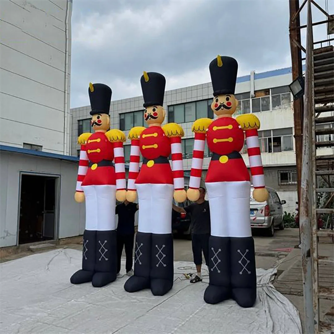 Cheap Giant Inflatable Nutcracker Soldier Christmas Decor LED Light Up Outdoor Yard Display Holiday Party Parade Float Prop