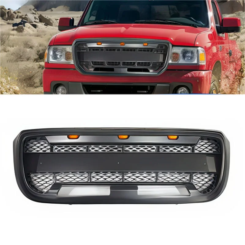 

Racing Grills For 2004-2011 Ford Ranger Modified Rp-style Front Grille Made Abs Material Replacement Installation Car Grille
