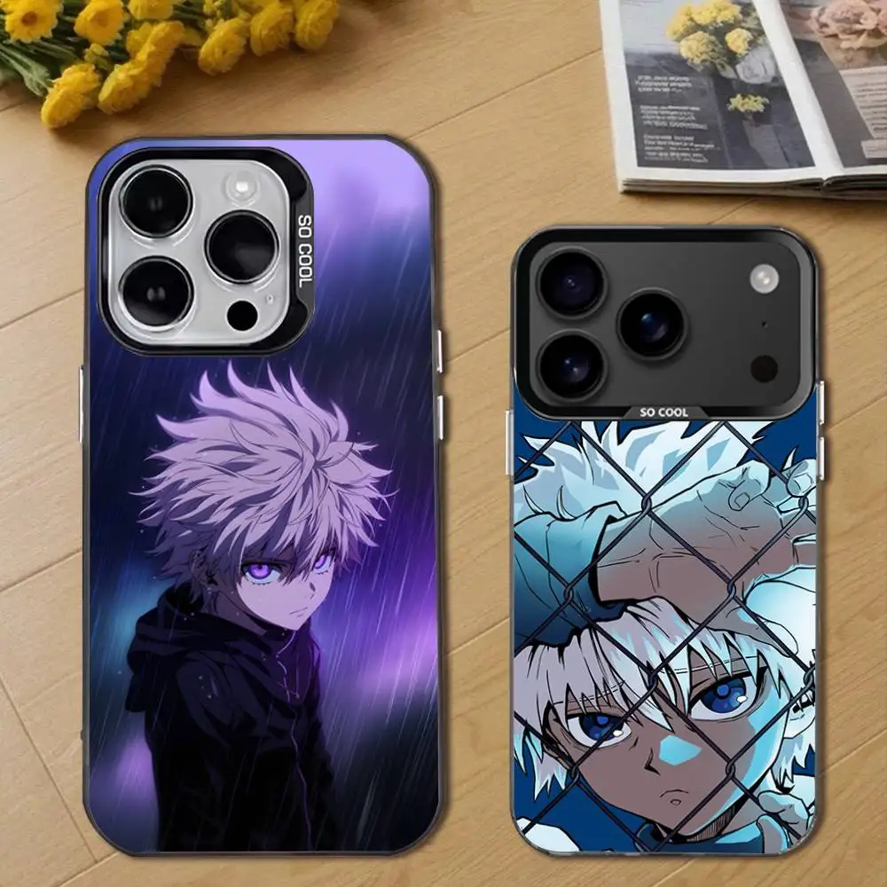 

K-Killua H-Hunter X Hunter Phone Case For iPhone 17,16,15,14,13,12,11,Pro,Max,Plus,E,Air,Mini Black Tpu Cover