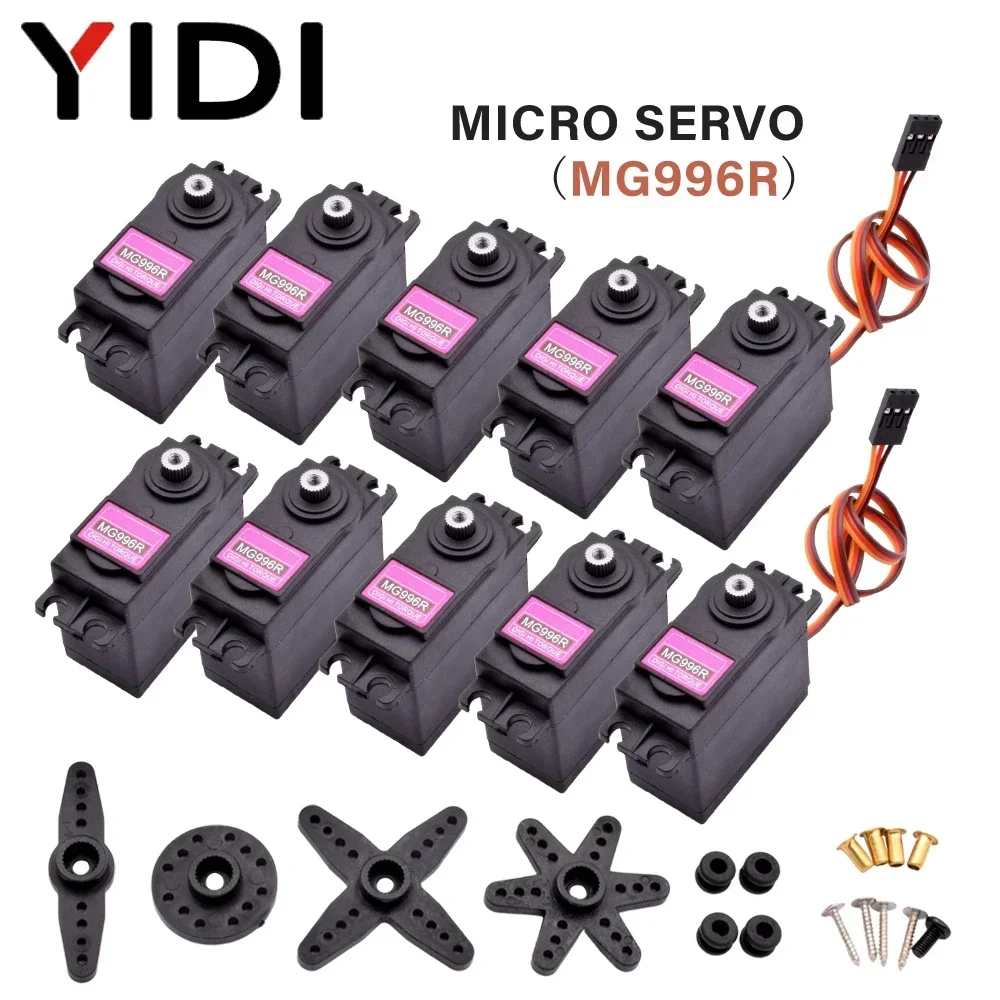 

5pcs MG996R JR Steering Rotation Servo Motor 180 360 High Speed Torque Servomotor Metal Gear for RC Car Helicopter Arduino Robot