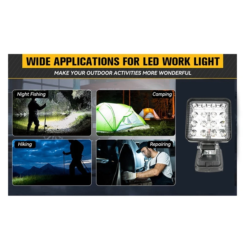 4 Inch LED Work Light LED Shop Light LED Site Work Light For 18V Battery Battery Power