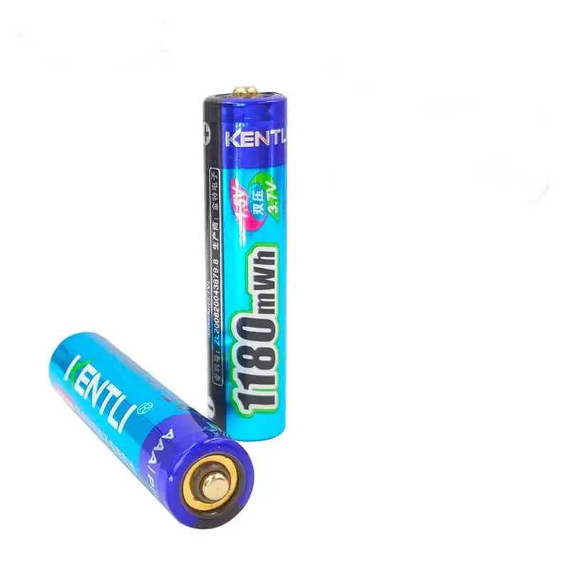 بطارية KENTLI 1.5 فولت AA AAA قابلة للشحن 1180mWh 3000mWh بطاريات قابلة للشحن وفتحتين شاحن ليثيوم أيون للعب