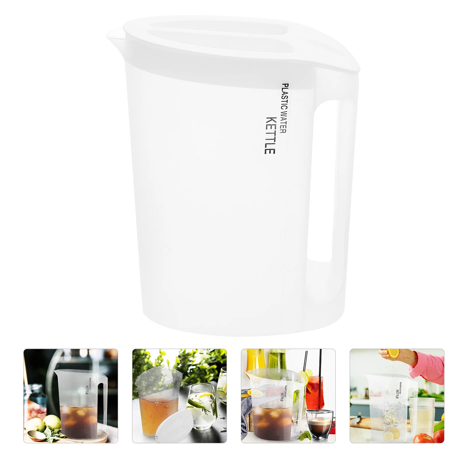 

Large Capacity Cold Water Pitcher Transparent Plastic Beverage Bucket Household Drink Container for Entertaining