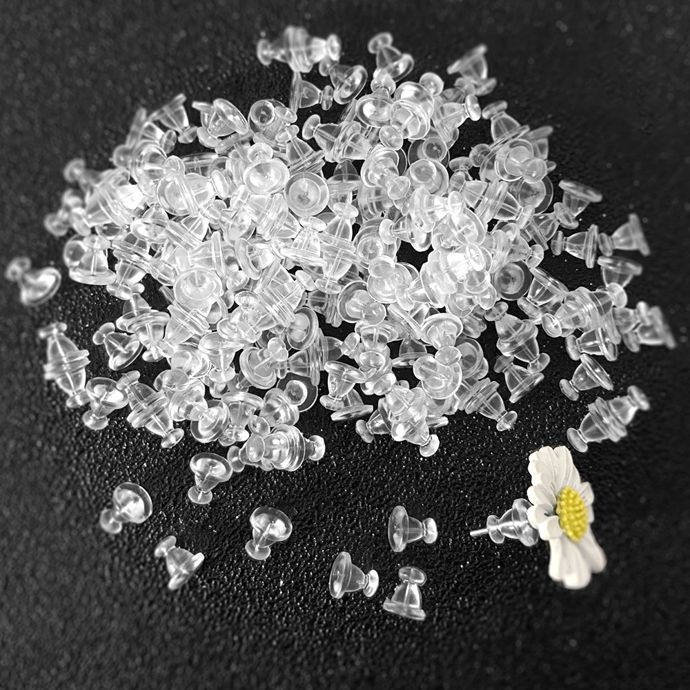 100-200Pcs Clear Japanese Ear plugs Rubber Earring Stoppers Earring Back For Jewelry Making DIY Earring Accessories