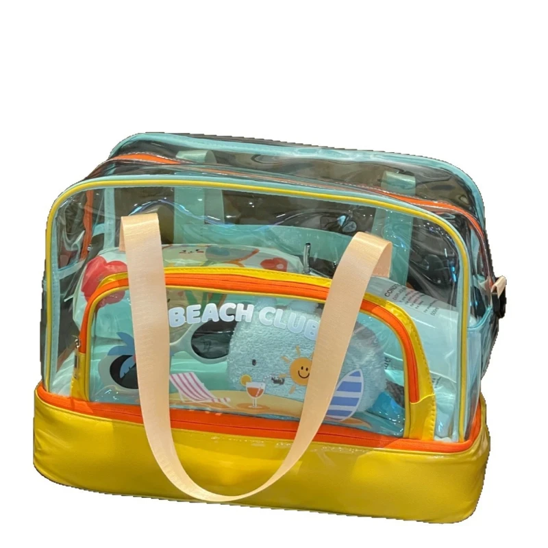 

Transparent Waterproof Toiletry Bag Dry Wet Separation Large Capacity Swimming Storage Bag For Women Gym Spa Travel