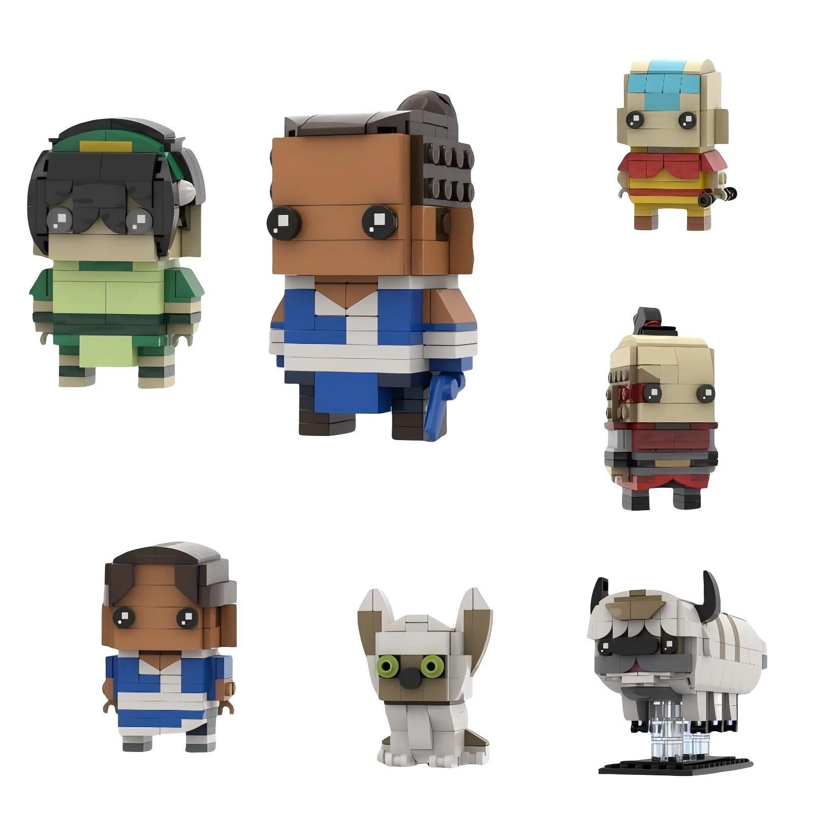 MOC Momo Movie Skyline Avatar The Last Airbender Master Action Figures Bricks Square Head Sets Creative Building Blocks Toys