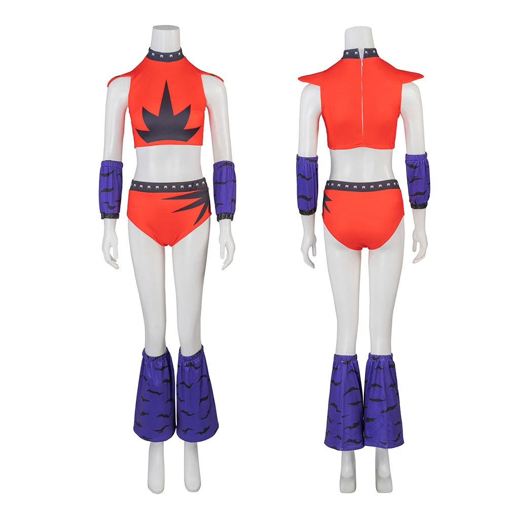 Roxy Wolf Cosplay Costume Game Movie Roxy Wolf Costume Women Crop Tops Shorts Accessories Full Set Clothes Halloween Outfit