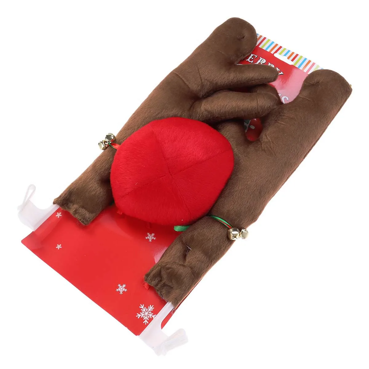 

Antlers Decor Kit Brown Premium Fabric Durable Christmas Decoration Easy Install No Tools Car Antlers With Nose Christmas