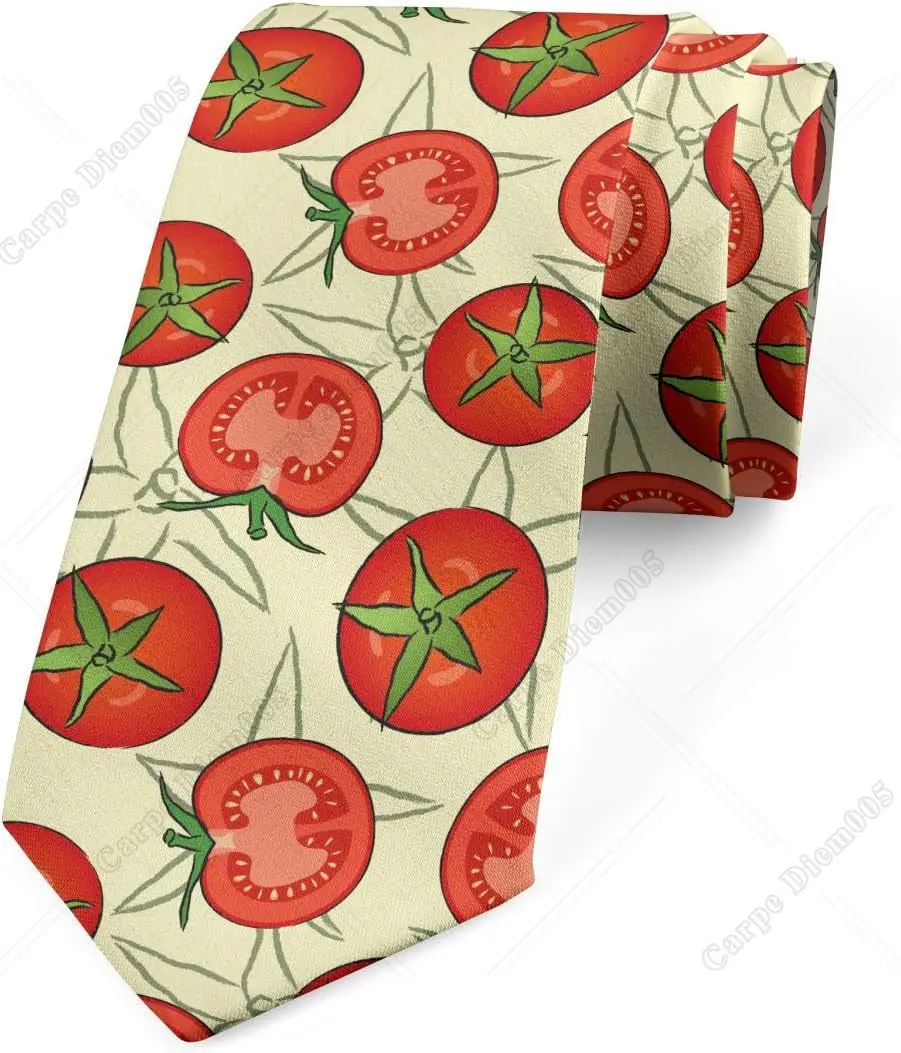 Tomato Lovers Fruit Vegetable Multicolor Modern Men's Tie Women Shirt Tie Print One Size Daily Wear