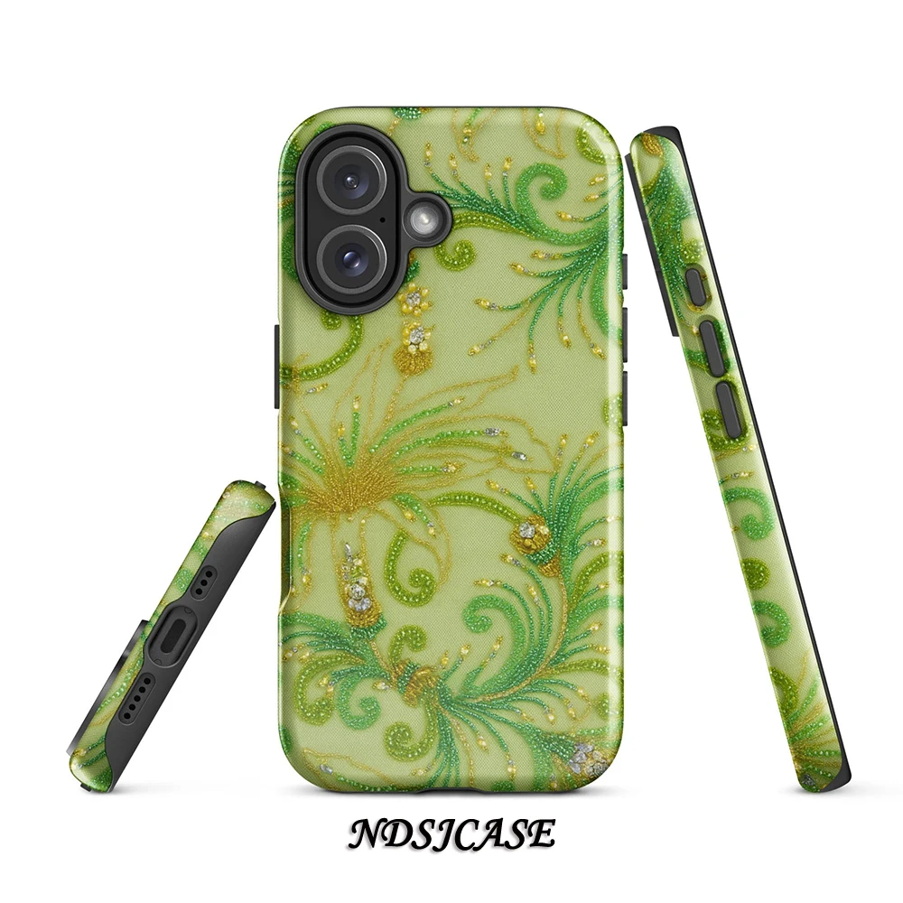 

Luxury Verdant Phone Case for iPhone 17 16 15 14 13 12 11 Pro Max Air Plus Luxury Double-layer Back Cover