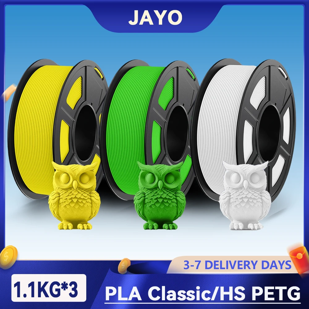 

JAYO 3D High Speed Matte PETG / PLA Classic Printer Filament 1.75mm+/-0,02mm 3.3KG Neatly Wound & Non-toxic PETG for 3D Printer