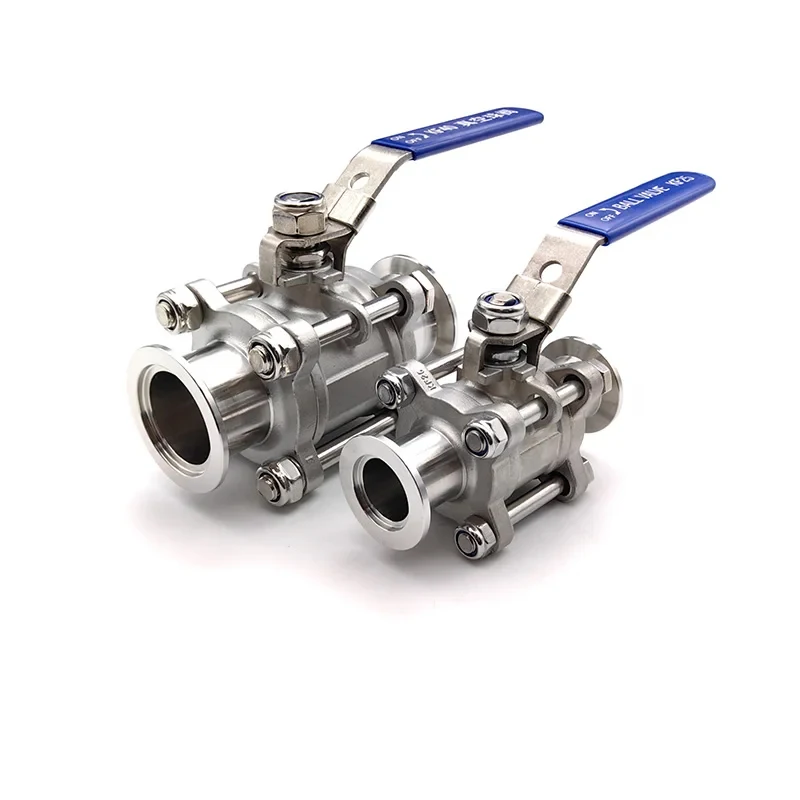 

304 Stainless Steel Vacuum Ball Valve KF16 KF25 KF40 KF50 3-Piece Ball Valve Manual Lever Handle for Laboratory Vacuum System