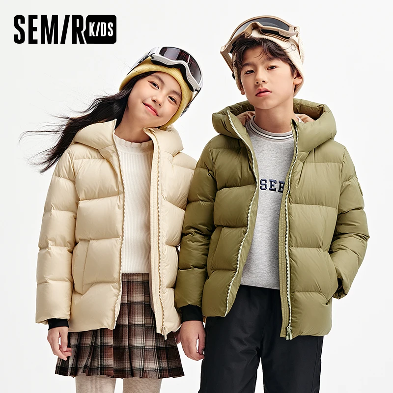 Semir Children's Down Jacket 2024 New Warm Goose Down Coat Winter Three-Proof Parent-Child Outfits Boys' and Girls'  Wear