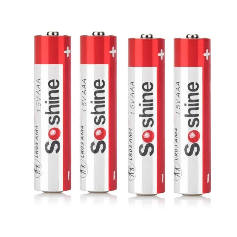 Soshine AAA Disposable Alkaline Batteries 1.5V AAa Primary Dry Batteries for LED Light Toy Camera Flash Shaver CD Player Mouse