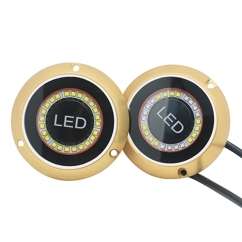 60 واط RGB RGBW برونزية لاسلكية للتحكم عن بعد تحت الماء البحرية المحيط تحت الماء LED قارب الخفيفة