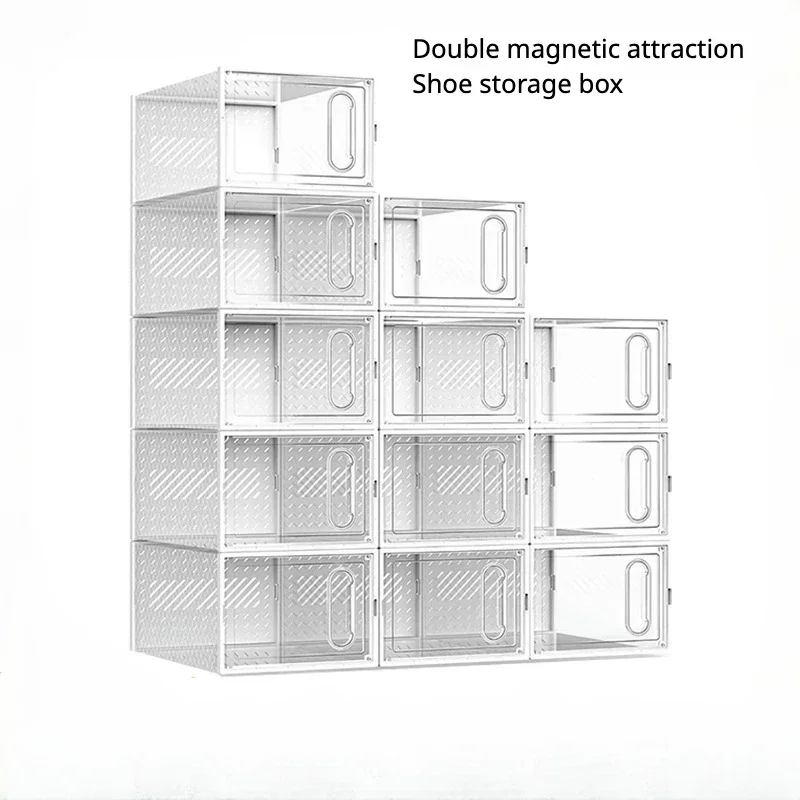 Large transparent shoe box, can stack and organize shoe racks, shoe box storage box, display box, thickened and sturdy