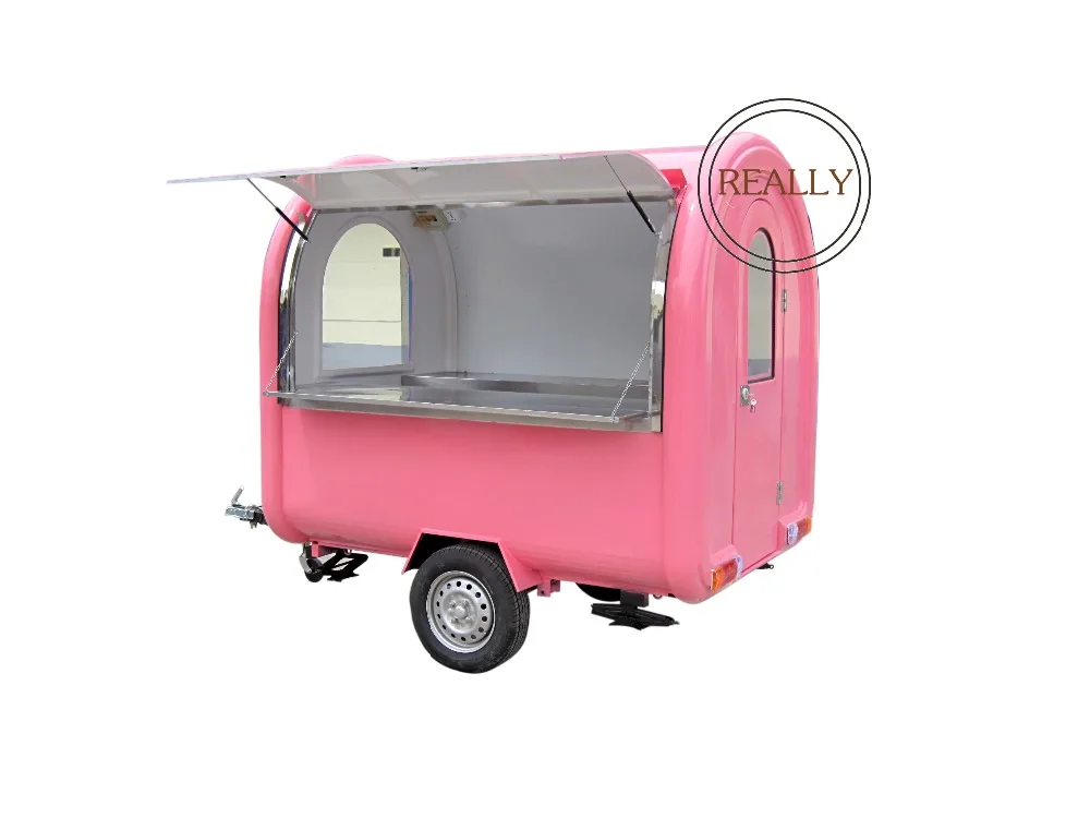 220cm length street food cart shaved ice machine food cart mobile tralier food trucks free ship