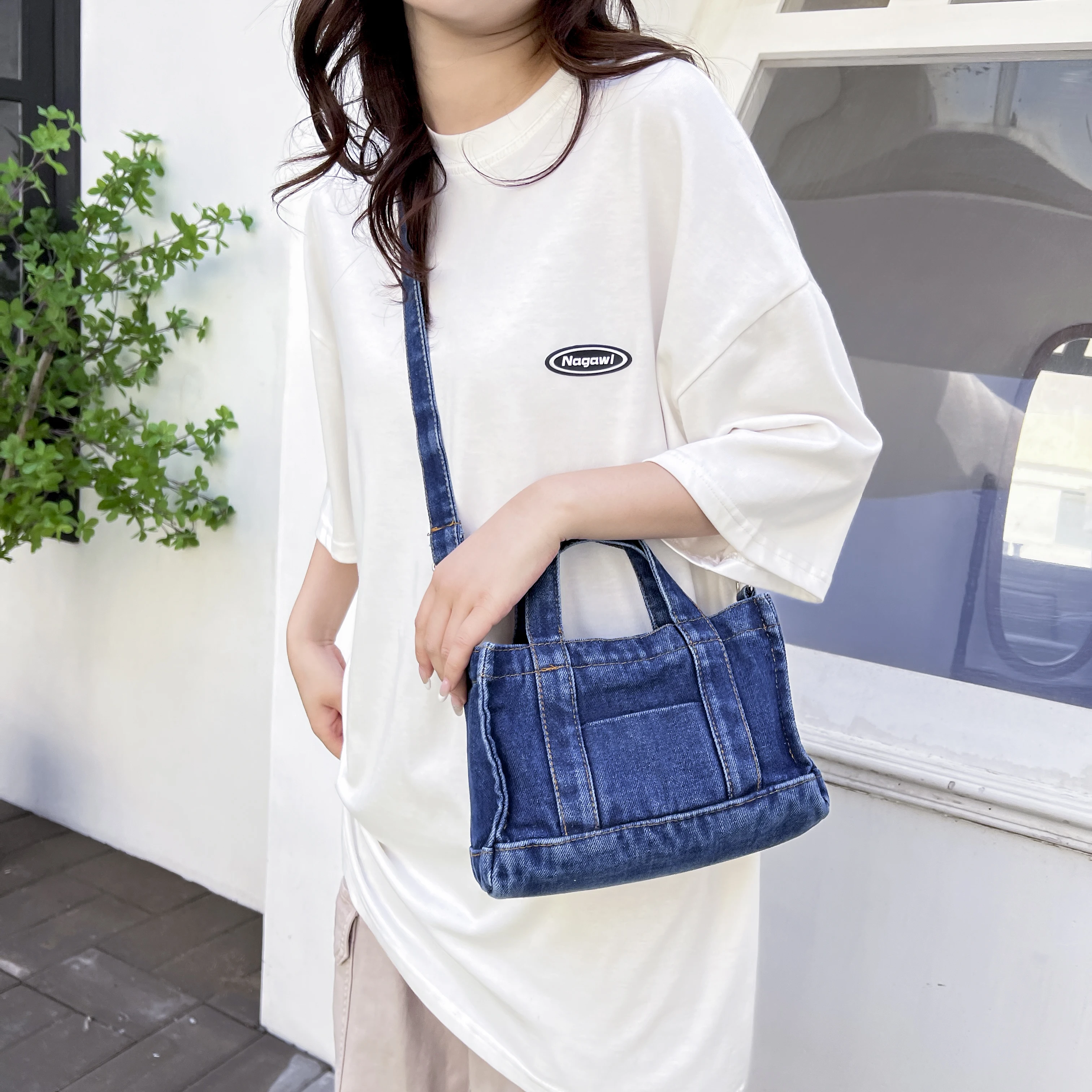 Four seasons universal casual fashion trend all-in-one denim bag