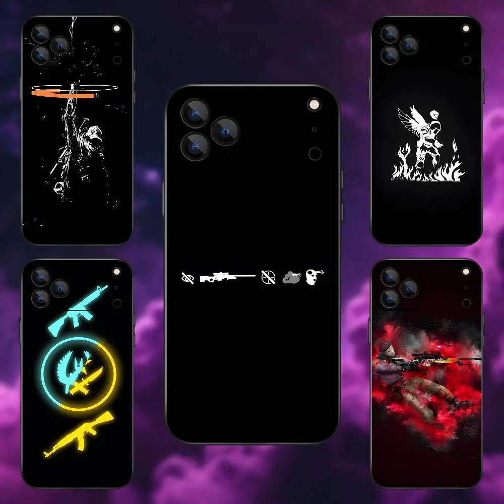 

C-CS2 G-GO Game Phone Case For iPhone 17,16,15,14,13,12,Pro,Max,Plus,E,SE4,Air,Mini Black Soft Box