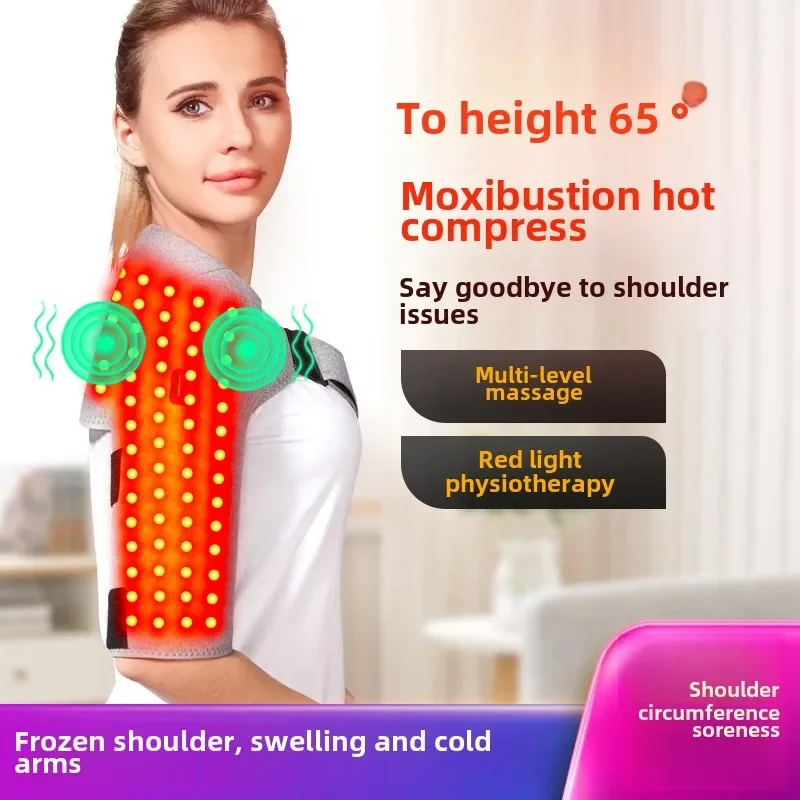 Wrap-Around Red Light Relax Heated Arm Massager 3 Vibration Setting Elbow Pain Relief Muscle Strain Frozen Shoulder Ease Brace