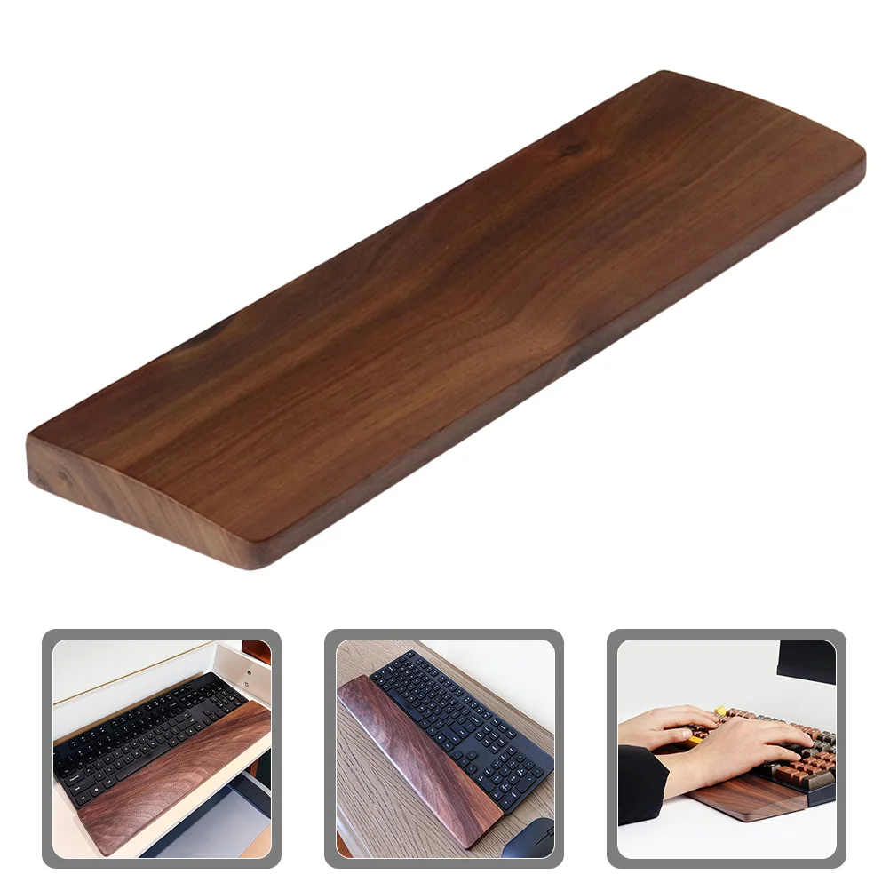 مسند المعصم للوحة المفاتيح الخشبية المصنوع من الخشب الصلب ولوحة المفاتيح الميكانيكية ومسند اليد ومضاد للانزلاق ودعم المعصم المريح لألعاب المكتب #5