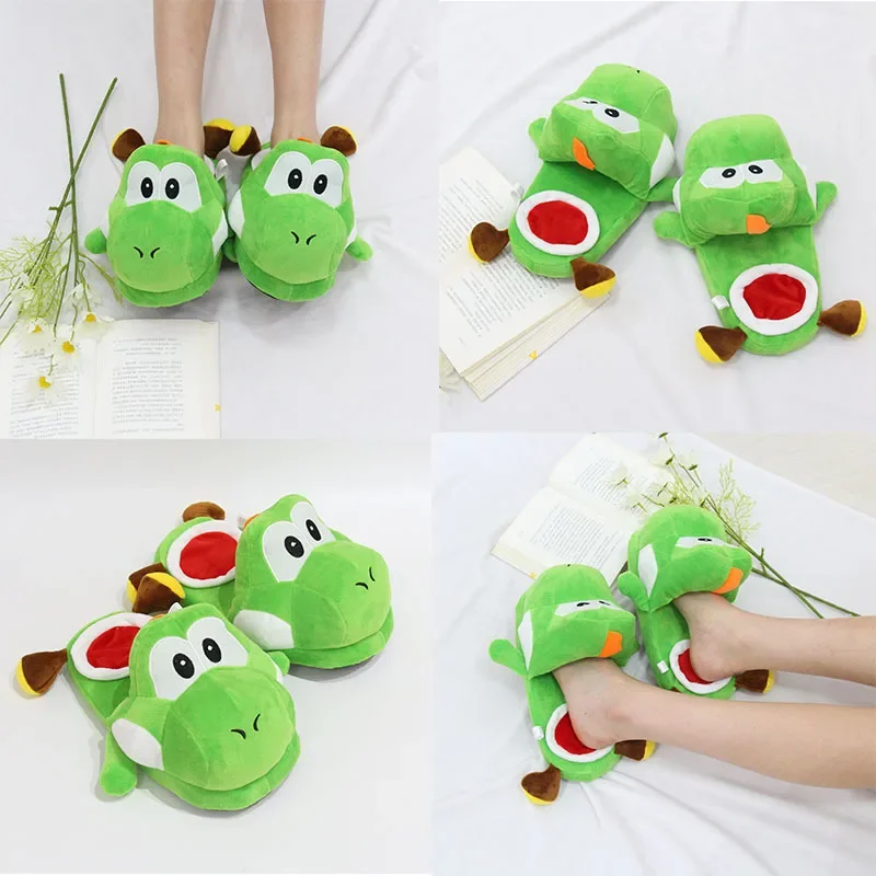 Super Mario Bros Yoshi pantofole invernali donna uomo moda pantofole in cotone per uso domestico piattaforma piatta per interni infradito scarpe