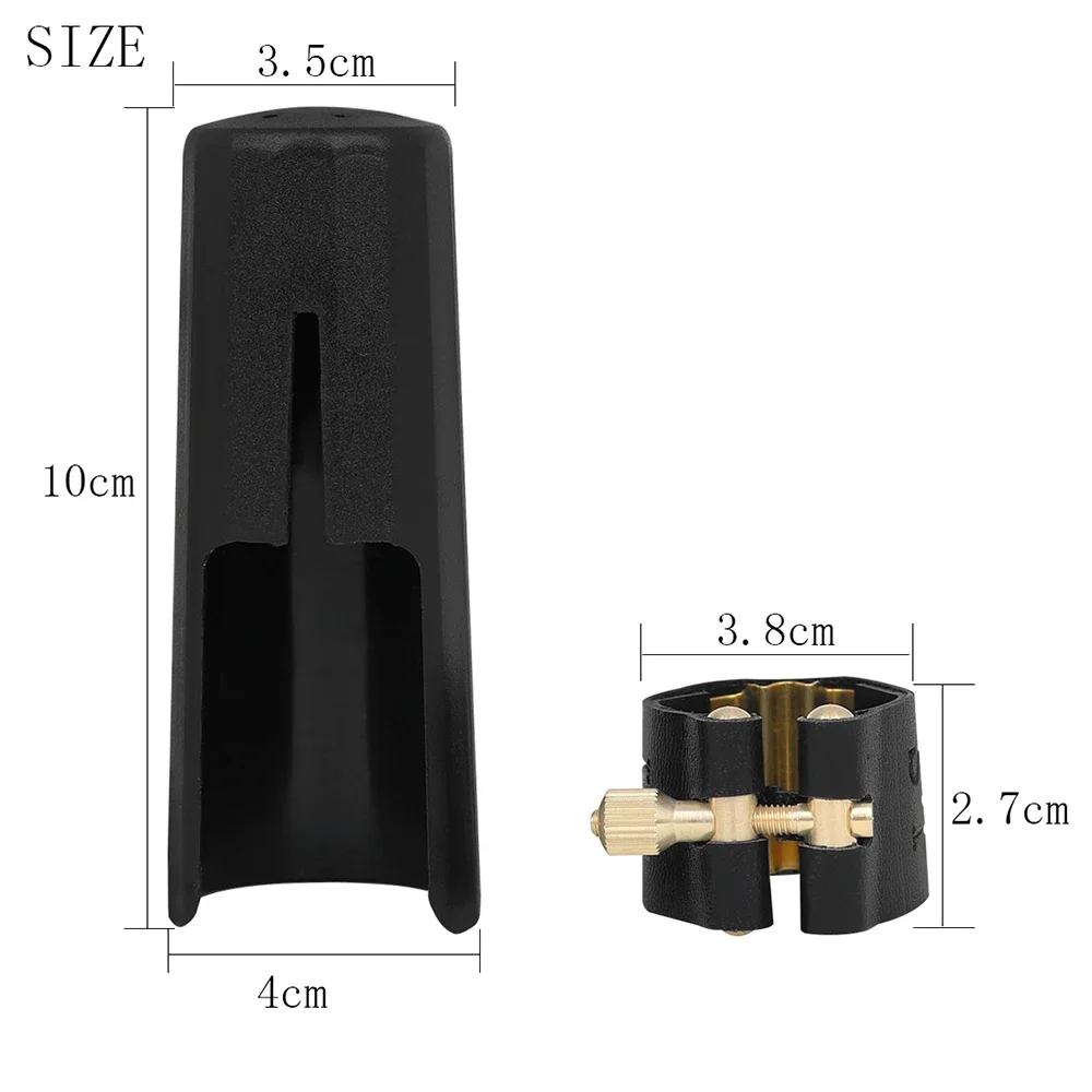 Tenor Saxophone Mouthpiece Leather with Cap Metal Buckle Clamp Clip Buckle Clamp Clip Woodwind Musical Instrument Accessories