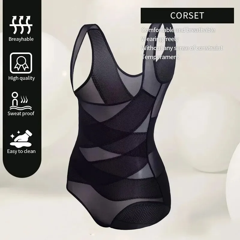 Breathable Shapewear Bodysuit One-Piece Tummy Control Shaper Hip Lifter Corset Thigh Slimmer Waist Trainer Slimming Underwear